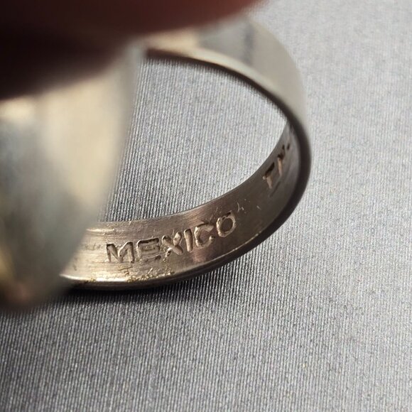 VTG Taxco Sterling Silver Marquise Dome Ring Size 6 TM-156 Rope Accent 8.04g - Picture 8 of 14